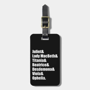Shakespeare's Ladies Luggage Tag