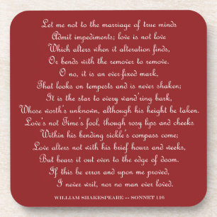 Shakespeare's Sonnet 116 Square Magnet Coaster