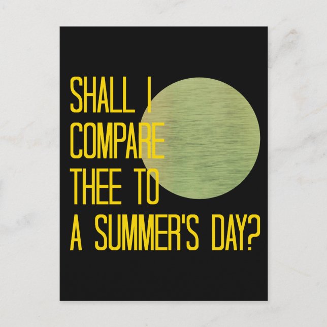 Shakespeare's Summer Day Postcard (Front)