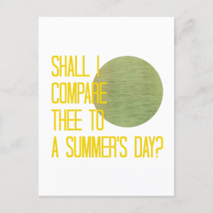 Shakespeare's Summer Day Postcard