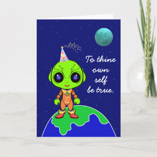 Shakespearian w/ Alien Birthday Card by Jo Images