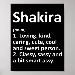 Shakira Definition Personalised Name Funny Birthda Poster