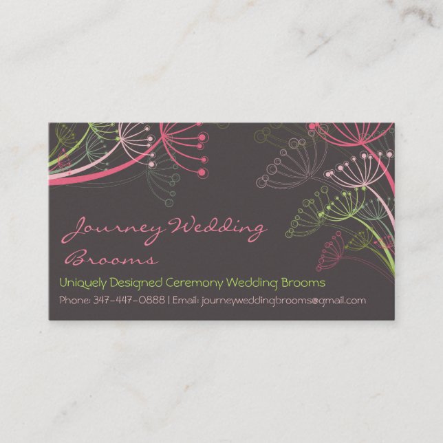 SHAKTI_Pink Sweet Dandelions Flower Thank You Busi Business Card (Front)