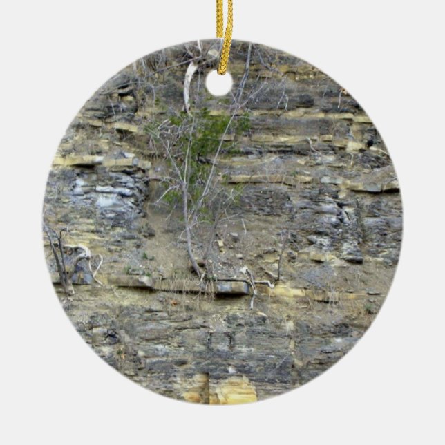 Shale outcrop ceramic tree decoration (Front)