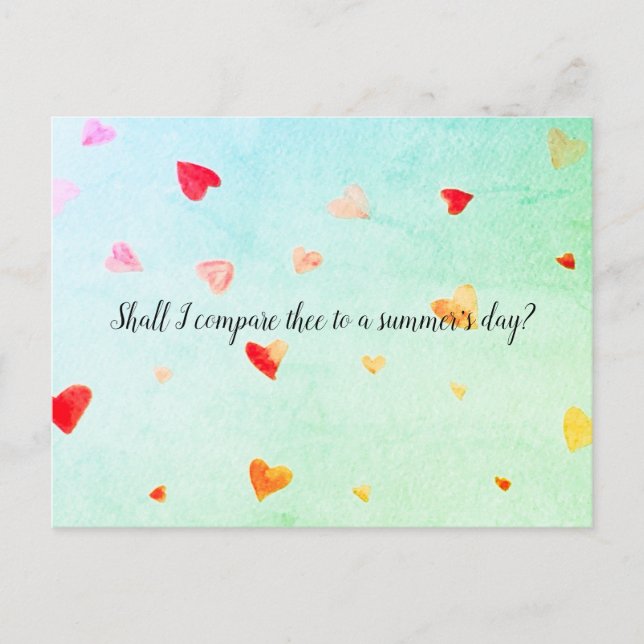 Shall I compare thee to a summer’s day? Sonnet 18 Postcard (Front)