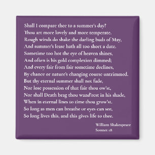 Shall I compare thee to a summer's day? sonnet 18 Magnet