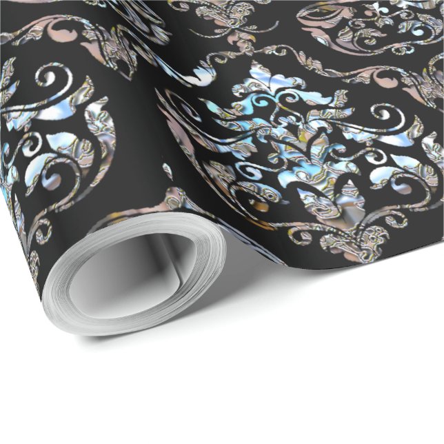 Shalliveye Baroque Damask Elegance 30 ft Wrapping Paper (Roll Corner)