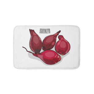 Shallot cartoon illustration bath mat