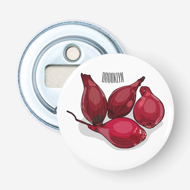 Shallot cartoon illustration bottle opener (Front)
