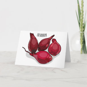 Shallot cartoon illustration card