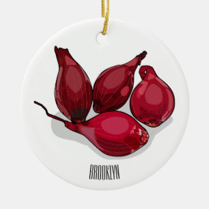 Shallot cartoon illustration ceramic tree decoration