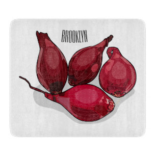 Shallot cartoon illustration cutting board