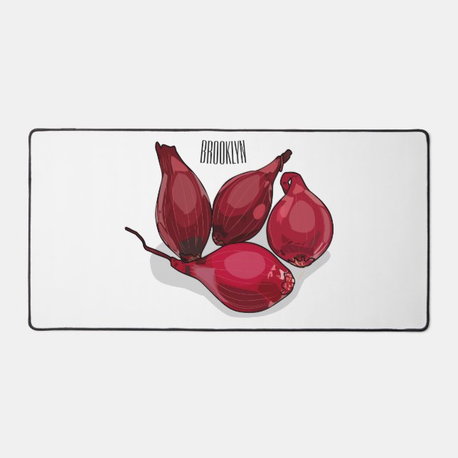 Shallot cartoon illustration desk mat (Front)