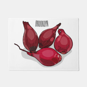 Shallot cartoon illustration doormat