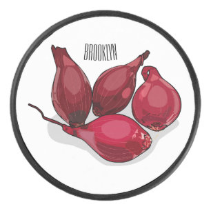 Shallot cartoon illustration hockey puck