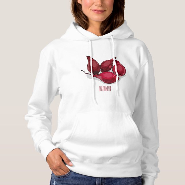 Shallot cartoon illustration hoodie (Front)
