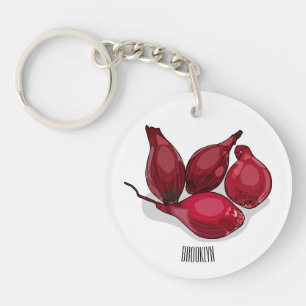 Shallot cartoon illustration key ring