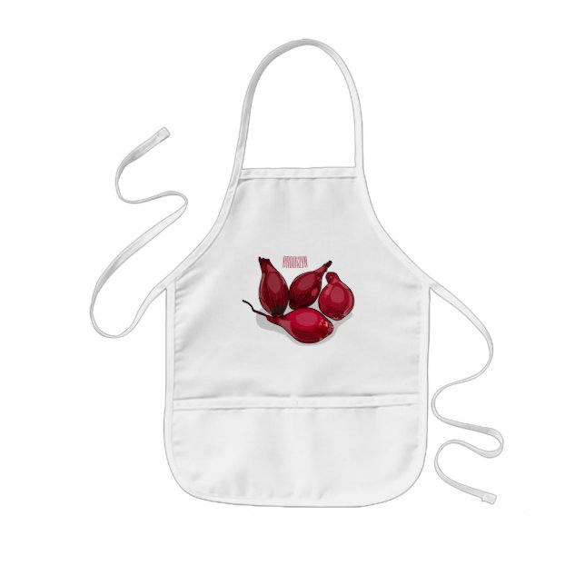 Shallot cartoon illustration kids apron (Front)
