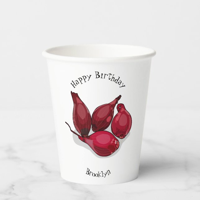 Shallot cartoon illustration paper cups (Front)