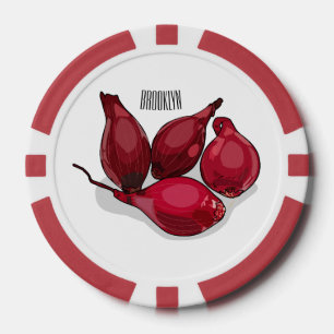 Shallot cartoon illustration poker chips