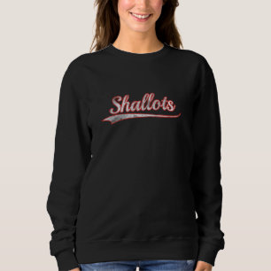 Shallots Vintage Varsity Distressed Throwback Styl Sweatshirt