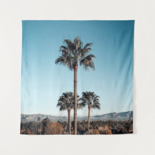 Shallow focus photo of palm trees in the morning tapestry