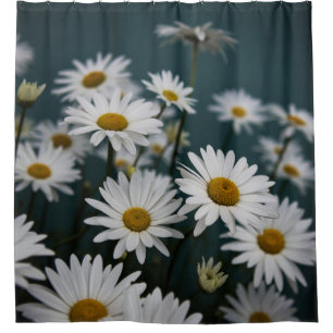 SHALLOW FOCUS PHOTOGRAPHY OF WHITE FLOWERS SHOWER CURTAIN