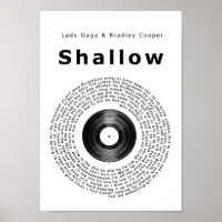 Shallow Vinyl Record Song Lyric Wall Art Print
