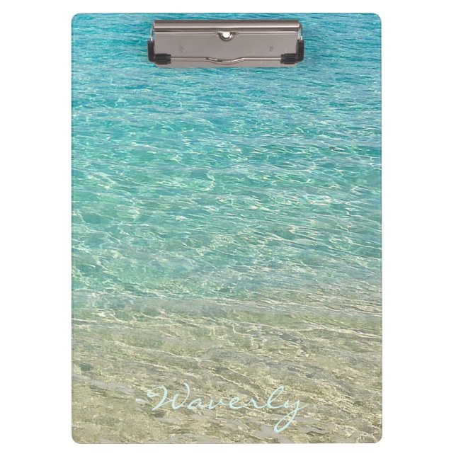 Shallow Water Personalised Turquoise & Sand Clipboard (Front)