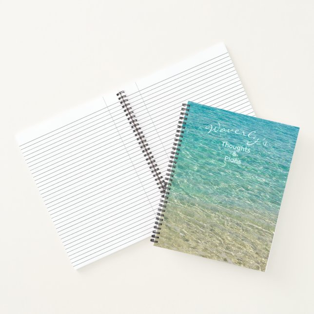 Shallow Water Personalised Turquoise & Sand Notebook (Inside)