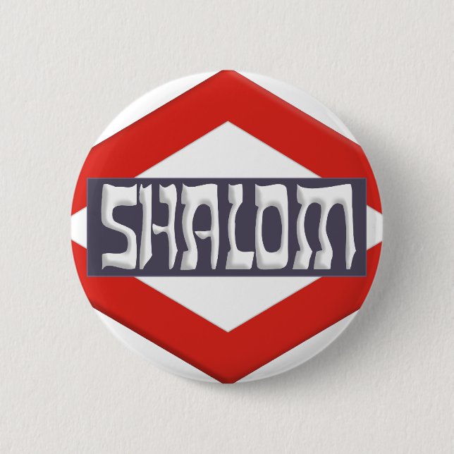 Shalom 6 Cm Round Badge (Front)