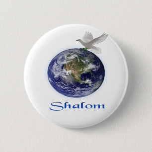 shalom 6 cm round badge
