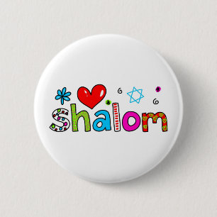Shalom 6 Cm Round Badge
