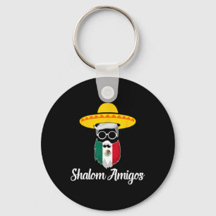 Shalom Amigos - Jewish Mexican Hanukkah Cinco De M Key Ring