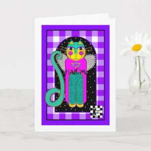 Shalom Angel Cat greeting card