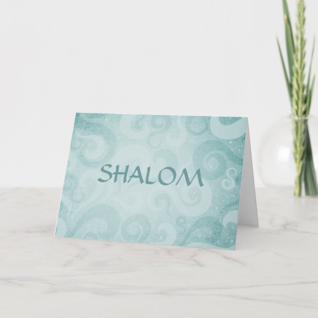 Shalom Blue Swirls Card (Front)