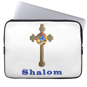 Shalom cross laptop sleeve