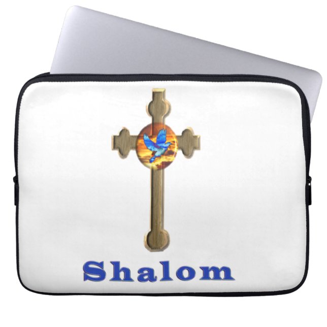 Shalom cross laptop sleeve (Front)