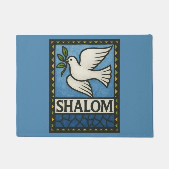 Shalom Dove Peace Earth                            Doormat (Front)