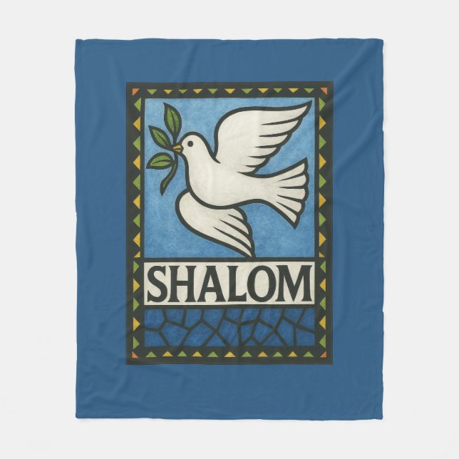Shalom Dove Peace Earth                            Fleece Blanket (Front)