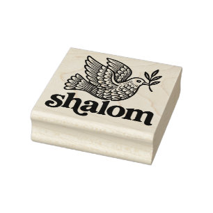 Shalom Dove Peace Earth Rubber Stamp