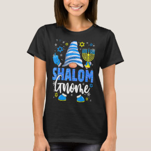 Shalom Gnome Menorah Dreidel Hanukkah Chanukah Jew T-Shirt