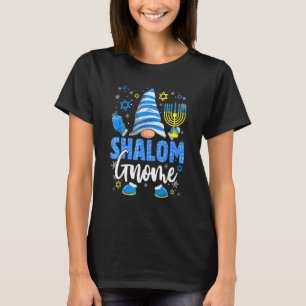 Shalom Gnome Menorah Dreidel Hanukkah Chanukah Jew T-Shirt