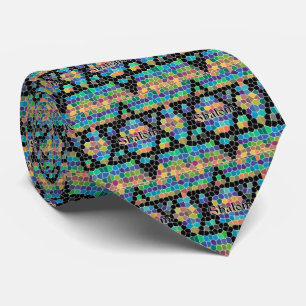 Shalom-Star of David/colourful Tie