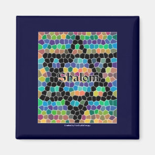 Shalom-Star of David Mosaic-Colourful Magnet