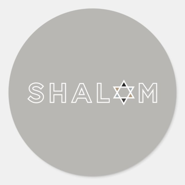 Shalom Star Stickers - Grey (Front)