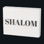 "Shalom" white letters, black white Wooden Box Sign<br><div class="desc">"Shalom" white letters,  black white Wooden Box Sign</div>