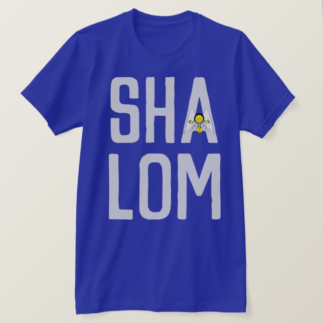 SHALOM with Angel Emoji T-Shirt (Design Front)