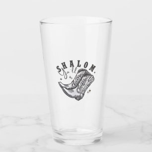 Shalom Y'all Cowboy Jewish Hanukkah West Glass