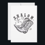 Shalom Y'all Cowboy Jewish Hanukkah West  Invitation<br><div class="desc">Hanukkah humour,  Western cowboy theme,  Jewish holiday 2025,  menorah celebration,  funny Jewish phrase,  cowboy boot design,  southern Jewish pride,  Hanukkah with a twist,  cultural fusion,  festive spirit</div>